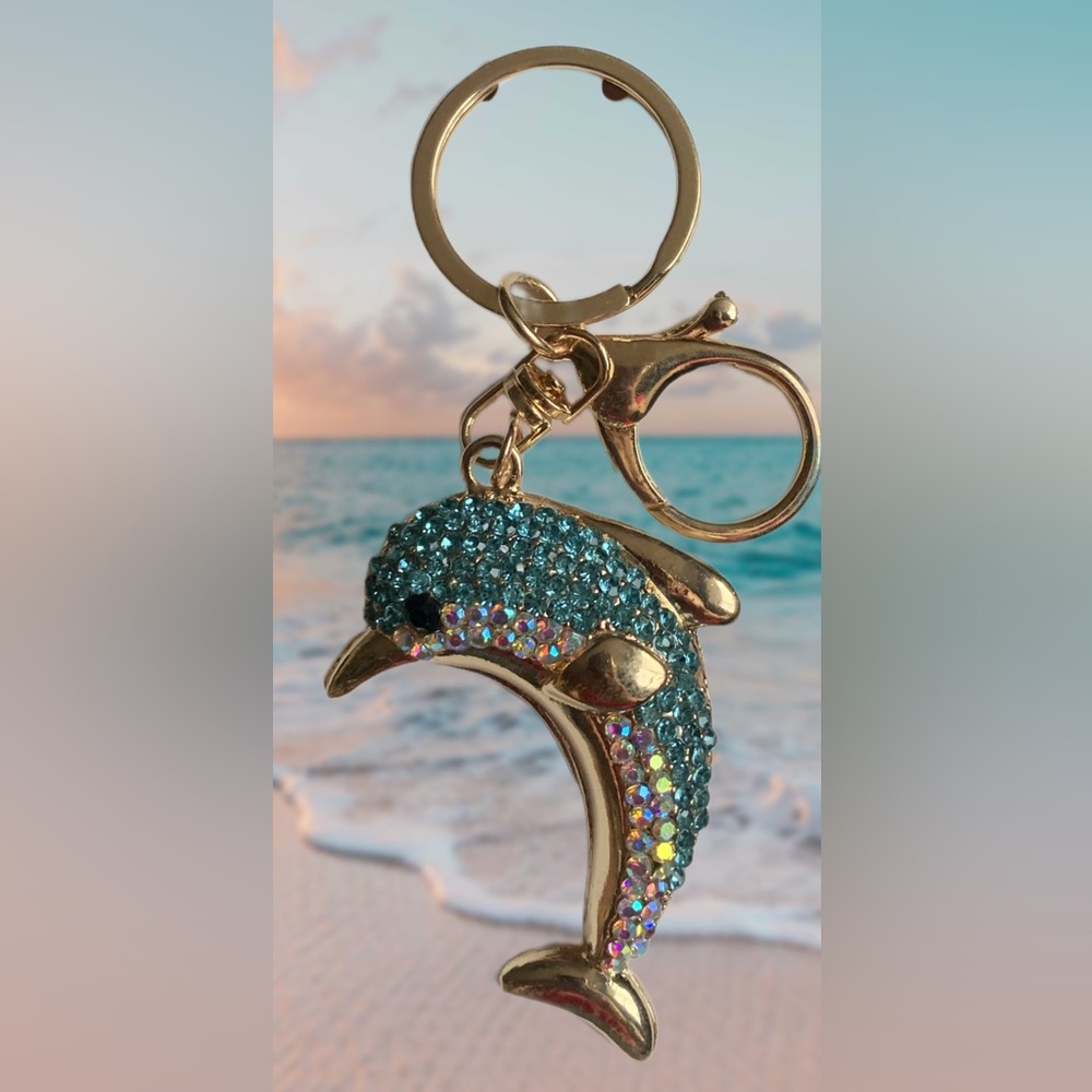 Rhinestone Dolphin Keychain/Bag Charm